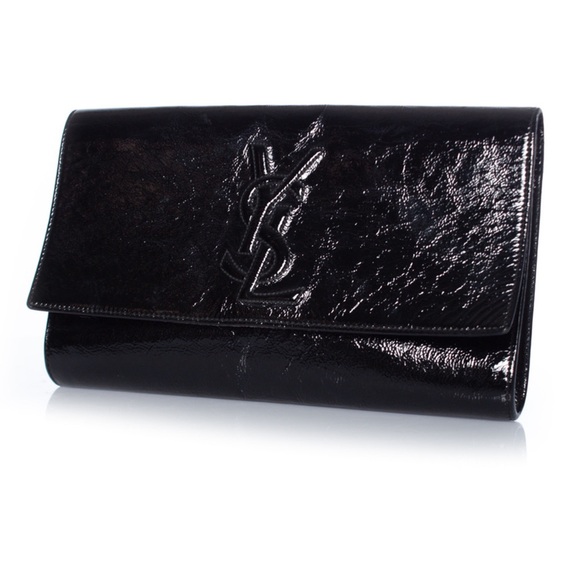 🎉🎉HP🎉🎉Yves Saint Laurent YSL Black Patent Belle De Jour Clutch🎉🎉 - Picture 1 of 12